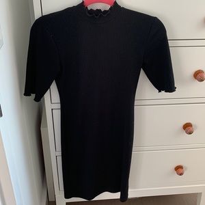 Urban Outfitters ribbed, tight-fitted, high neck, short black dress